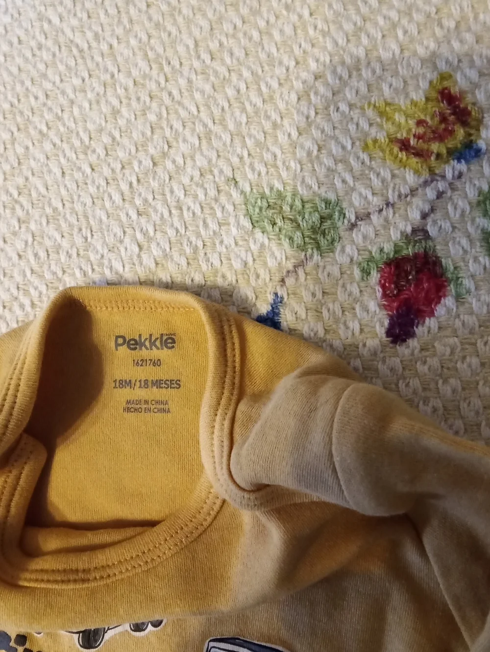 Mustard Yellow Construction Trucks One-Piece for Kids